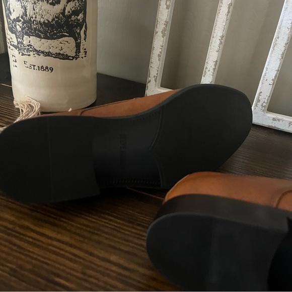 New Steven Madden men’s Fenyx Cognac dress shoes lace-up heel height 11 brown - Picture 5 of 15